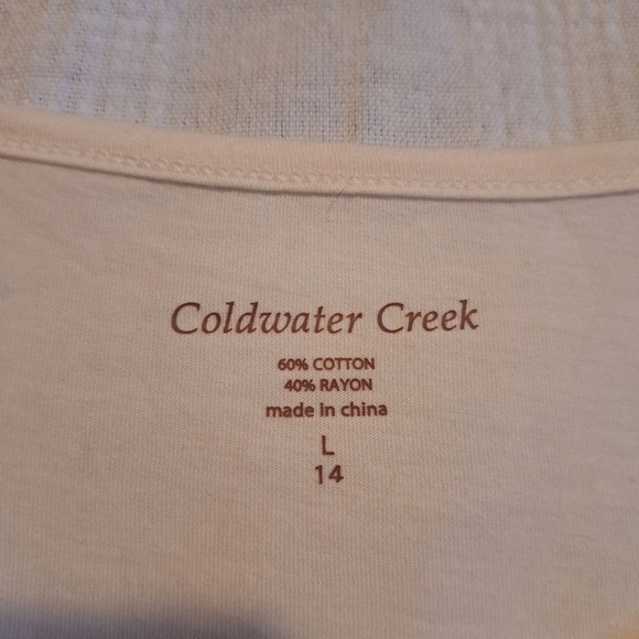 Coldwater Creek women's size XL off white, snowflake shirt, New - Picture 3 of 5